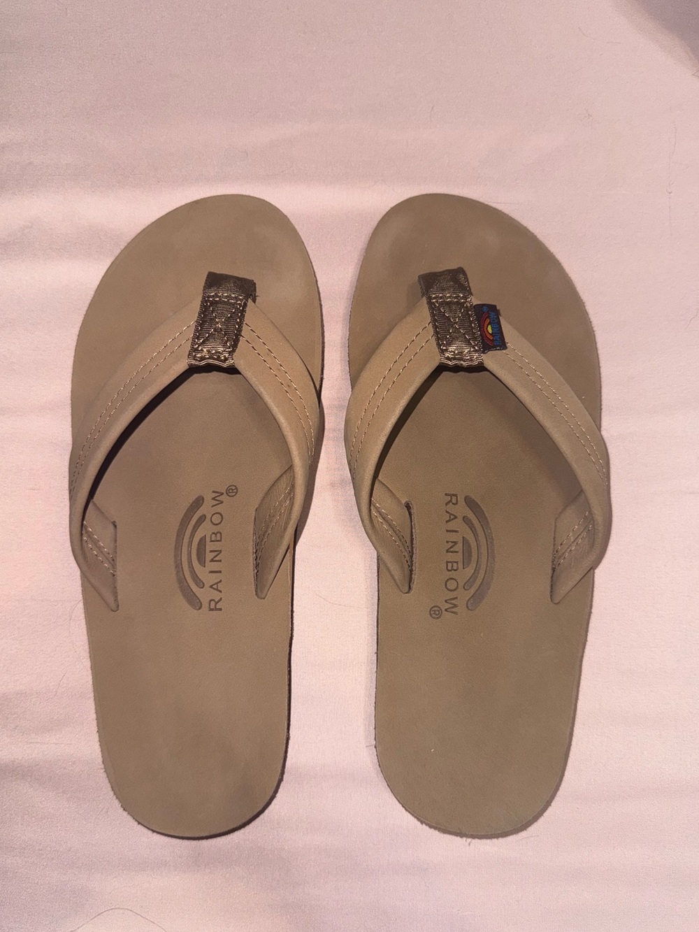 Men's Rainbow Leather Thong Sandals size M